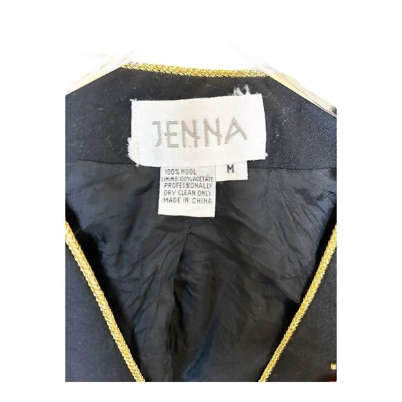 JENNA VTG Bow Beaded Christmas Tree Topiary Wool Vest Sz M - Picture 4 of 5